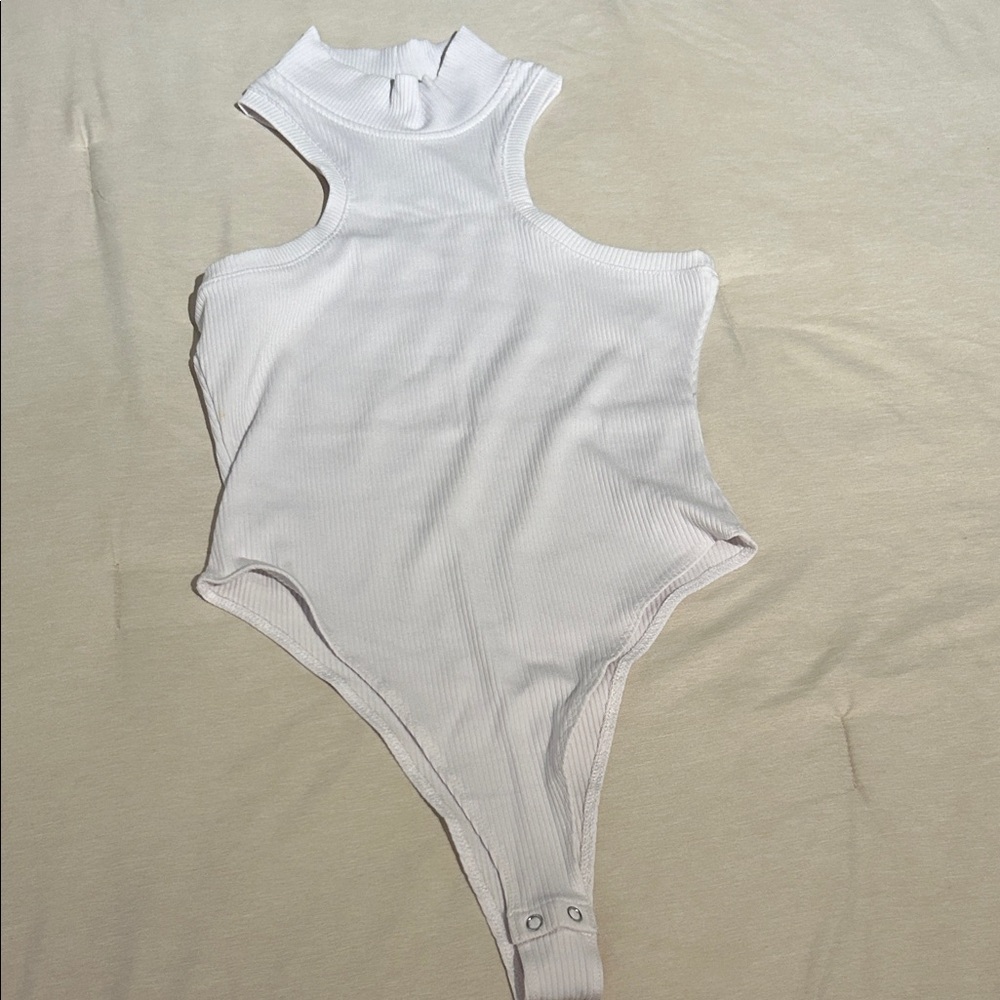 Women’s White Turtleneck Bodysuit